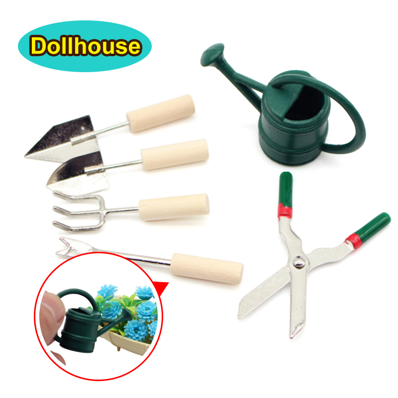 Gardening Tools And Equipment - 1/12 Poppenhuis Simulatie Gieter Spade Schaar
